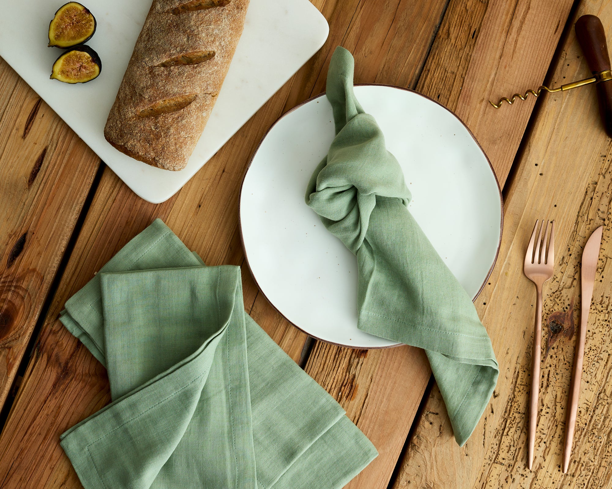 Muslin Cotton Table Napkin in sage colour from What a Host Home